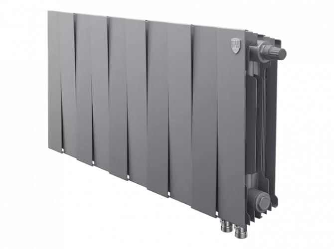 Биметаллический радиатор отопления Royal Thermo PianoForte 300 10 секций Silver Satin VDR