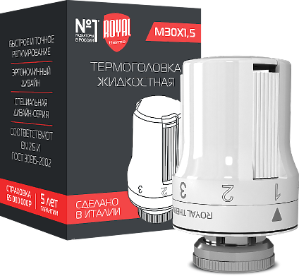 Термоголовка жидкостная Royal Thermo термоголовка М30х1,5 (белая)